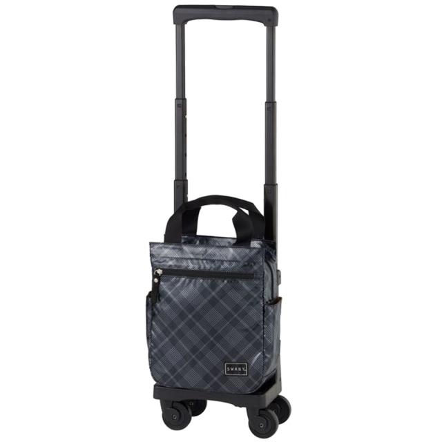 スワニー キャリーバッグ SWANY タルタン TS15 Sサイズ シルバーチェック ショッピング カート 4輪 ストッパー付き 小さめ 小さい キャリーケース ソフト 機内持ち込み スワニーバッグ 50代 60代 70代 D-578_4