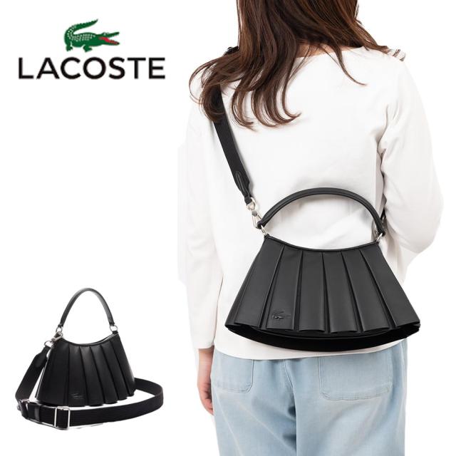 ラコステ ショルダーバッグ LACOSTE ショルダー レザープリーツハンドバッグ スカート ななめ掛け 斜め掛け ハンドバッグ おしゃれ かわいい 大人 ワニ 本革 革 レザー NU5011DP