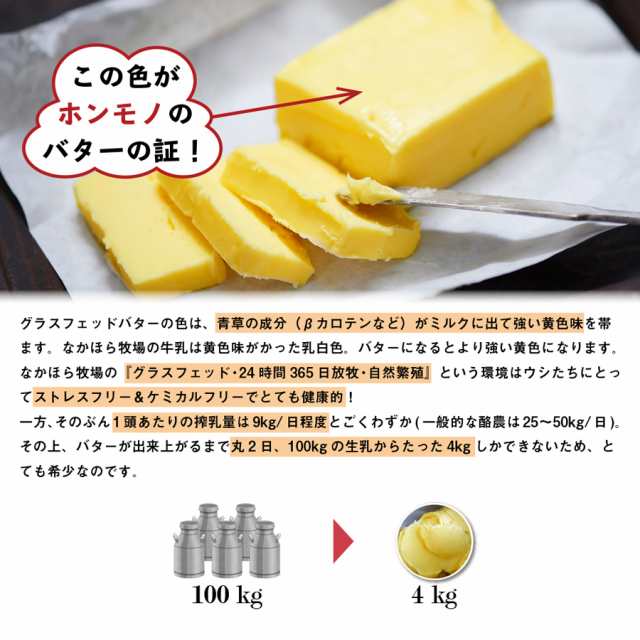 グラスフェッドバター 国産 送料無料 100g 10個 無塩バター 放牧バター お取り寄せ 冷蔵 冷凍可 Augの通販はau Pay マーケット なかほら牧場