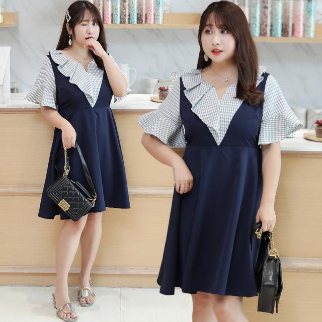 高品質 夏 韓国ファッション 大きいサイズ レディース ワンピース 半袖 着痩せ 通勤 膝丈 体型カバー お呼ばれワンピース バスト102 126の通販はau Pay マーケット ユニイ