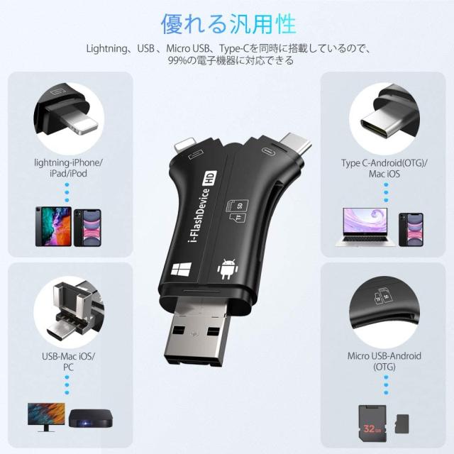 スマホ Sd カードリーダー Usb タイプc メモリー マルチカードリーダー 高速 Usb3 0 スマホ Iphone Android Ipad 携帯 写真 保存 バックの通販はau Pay マーケット ジッテン