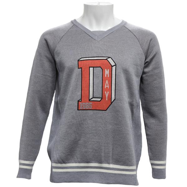 Decembermay グレー Vネック セーター ディセンバーメイ ゴルフ ニット