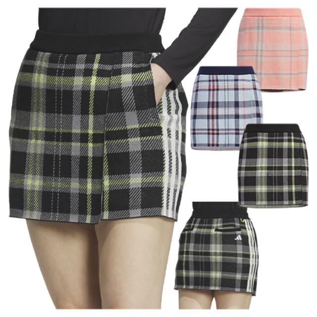 アディダス ゴルフ スカート レディース ニットスカート インナーショーツ付き ミニ丈 ゴルフウェア ブランド 総柄 秋 冬 MMT92 adidas golfの通販は