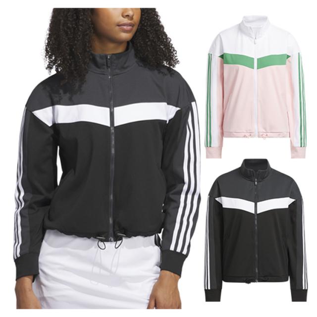 アディダス ゴルフ ジャケット レディース 長袖 フルジップ 軽量 ストレッチ ニット トラックジャケット ゴルフウェア ブランド 無地 JRY40 adidas golf