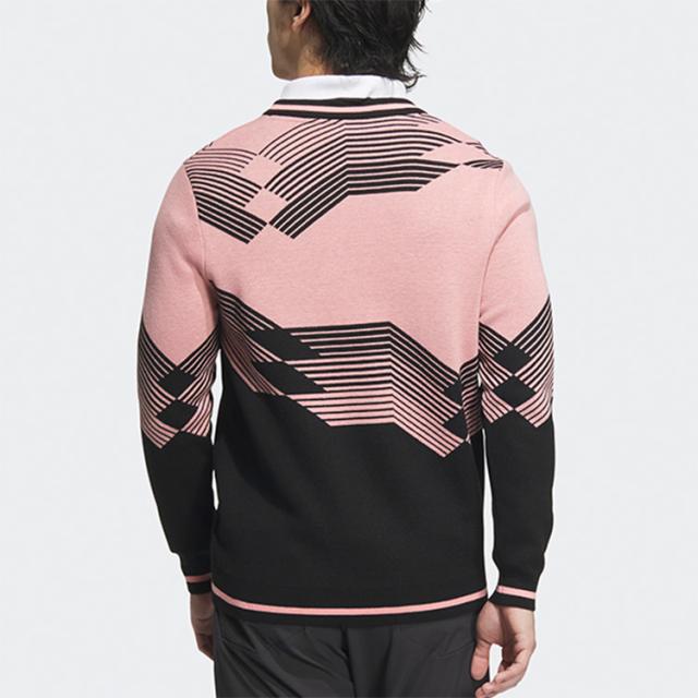 アディダス　adidas　ゴルフセーター　Vネック　刺繍　大きいサイズ　長袖 adidas セーター ニット アーカイブグラフィック Vネック長袖