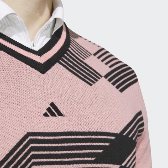 アディダス ゴルフウェア アーカイブグラフィック Vネック長袖セーター XL adidas セーター ニット アーカイブグラフィック Vネック長袖