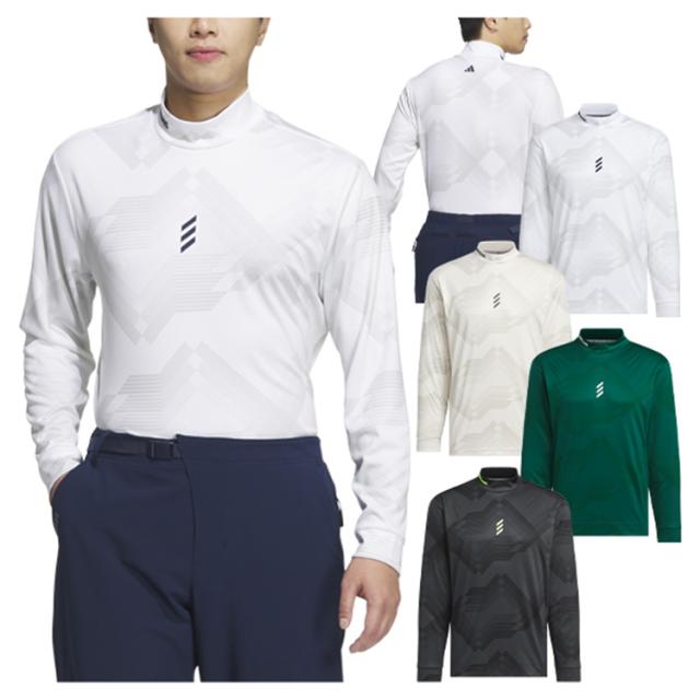 アディダス ゴルフ モックシャツ メンズ 長袖 シャツ モックネック コードカオス 吸汗速乾 ゴルフウェア ブランド 総柄 KSL86 adidas golfの通販は 8,800円