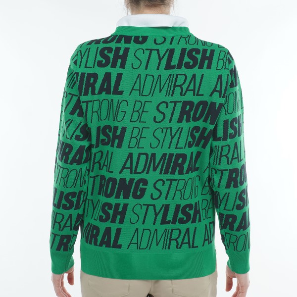 アドミラルゴルフ クルーネック セーター レディース 長袖 総柄 ジャ