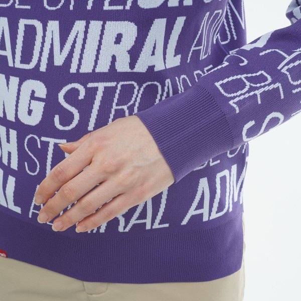 アドミラルゴルフ クルーネック セーター レディース 長袖 総柄 ジャ