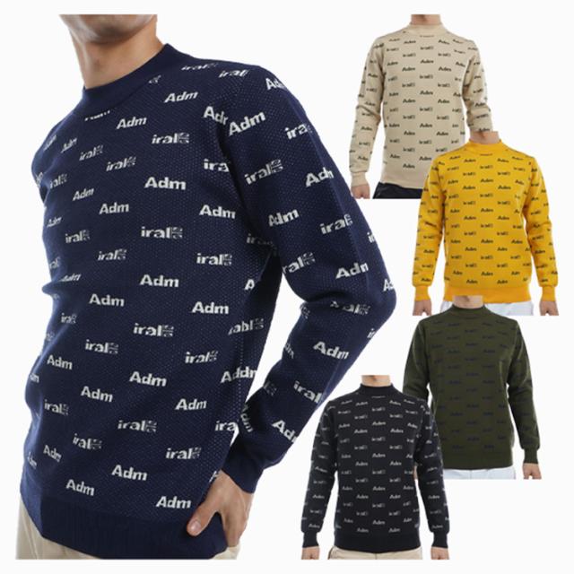 アドミラルゴルフ セーター メンズ 長袖 モックネック 静電気軽減 遠赤外線保温 軽量 ゴルフウェア ブランド ロゴ 無地 秋 冬 ADMA493 Admiral golf