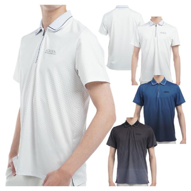 アドミラルゴルフ シャツ ポロシャツ メンズ 半袖 吸水速乾 UVカット ストレッチ ゴルフウェア ブランド ロゴ 総柄 春 夏 秋 ADMA504 Admiral golf