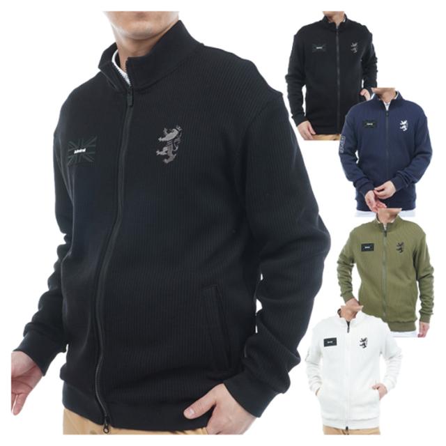 アドミラルゴルフ ジャケット メンズ 長袖 フルジップ トラックジャケット ニット 軽量 ゴルフウェア ブランド ロゴ 無地 ADMA565 Admiral golf