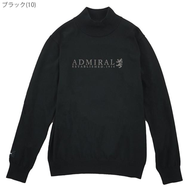 アドミラルゴルフ セーター メンズ 長袖 ハイネック 静電気軽減 蓄熱保温 ホカタッチ ゴルフウェア ブランド ロゴ 総柄 秋 冬 ADMA588 Admiral golf_3