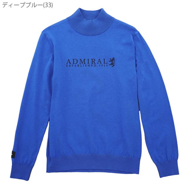 アドミラルゴルフ セーター メンズ 長袖 ハイネック 静電気軽減 蓄熱保温 ホカタッチ ゴルフウェア ブランド ロゴ 総柄 秋 冬 ADMA588 Admiral golf_5