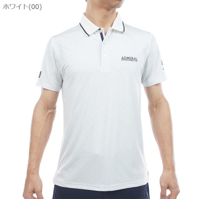 アドミラルゴルフ シャツ ポロシャツ メンズ 半袖 ストレッチ 吸水速乾 UVカット ゴルフウェア ブランド ロゴ 小紋柄 春 夏 秋 ADMA616 Admiral golf_2