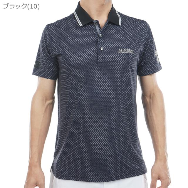 アドミラルゴルフ シャツ ポロシャツ メンズ 半袖 ストレッチ 吸水速乾 UVカット ゴルフウェア ブランド ロゴ 小紋柄 春 夏 秋 ADMA616 Admiral golf_3