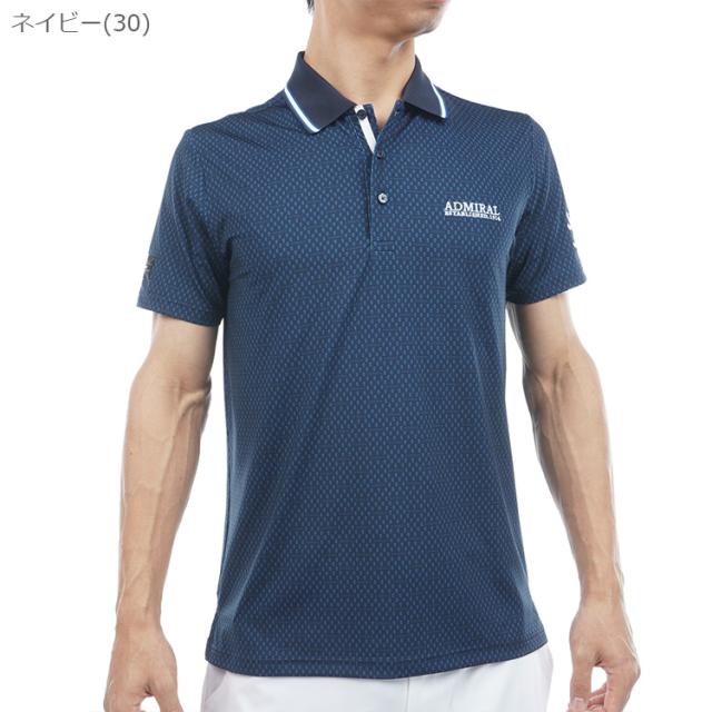 アドミラルゴルフ シャツ ポロシャツ メンズ 半袖 ストレッチ 吸水速乾 UVカット ゴルフウェア ブランド ロゴ 小紋柄 春 夏 秋 ADMA616 Admiral golf_4