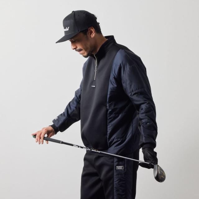 バンデル ゴルフ ブルゾン メンズ 長袖 ハーフジップ ダンボールニット