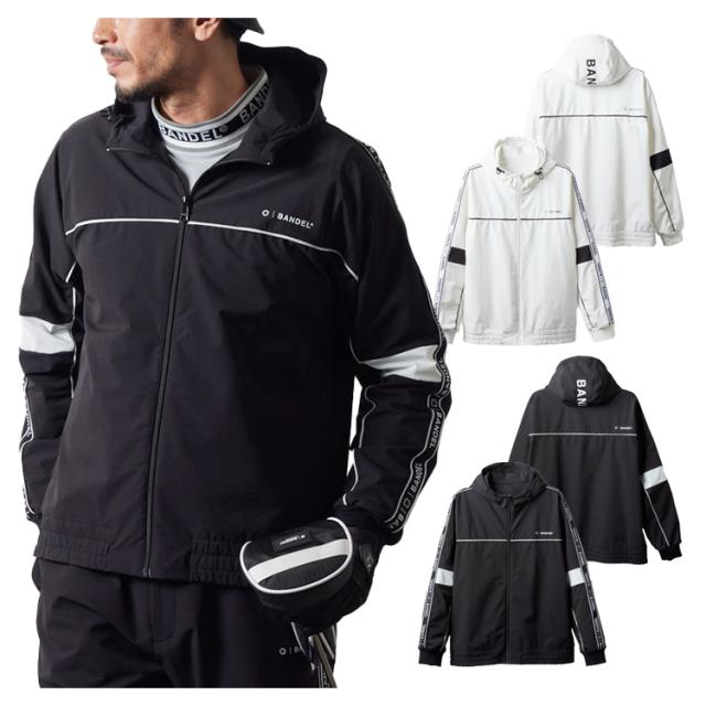 バンデル ゴルフ ブルゾン メンズ 長袖 パーカー フード フルジップ サイドライン 撥水 ウォッシャブル コーデュラ ジャケット ゴルフウェア ブランド 無地 ロゴ BANDEL GOLF BGS-4AWPZP