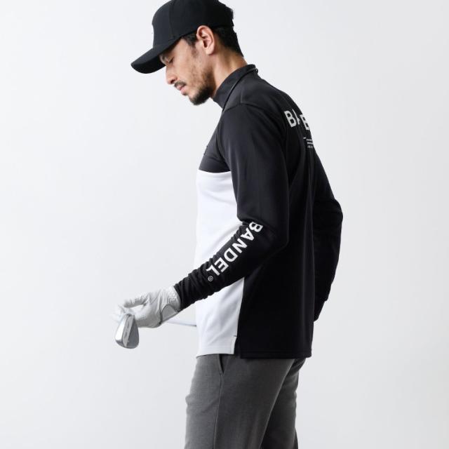 バンデル ゴルフ モックシャツ メンズ 長袖 シャツ ハイネック モックネック 保温性 無地 ゴルフウェア ブランド ロゴ BGS-5ACSMC BANDEL_19