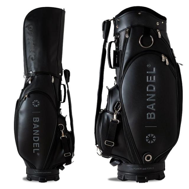 BANDEL キャディバッグ ゴルフ ブラック クリア スタンド式 9.5型