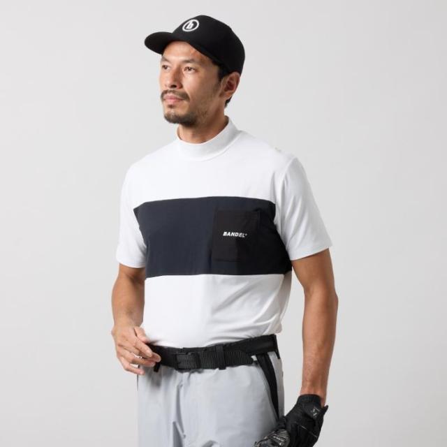 バンデル ゴルフ モックシャツ メンズ 半袖 シャツ ハイネック モックネック 吸水速乾 UVカット 消臭 ゴルフウェア ブランド 無地 ロゴ BANDEL GOLF BGS-5SBPMC_12