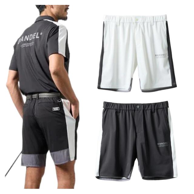 バンデル ゴルフ パンツ メンズ ハーフパンツ ズボン ストレッチ 吸水速乾性 接触冷感 通気性 ゴルフウェア ブランド 無地 ロゴ BGS-6SSCHP BANDEL GOLF