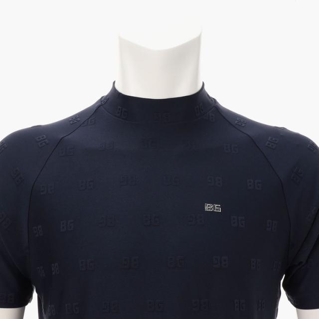 ブリーフィング ゴルフ モックシャツ メンズ シャツ 半袖 ハイネック モックネック ストレッチ 総柄 ジャガード ゴルフウェア ブランド ロゴ BRIEFING BRG241M06_19