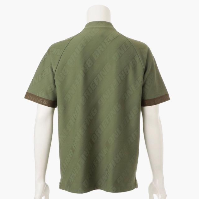 ブリーフィング ゴルフ モックシャツ メンズ 半袖 シャツ ハイネック モックネック ストレッチ 軽量 バイアス 総柄 ジャガード織 リラックスフット ラグランスリーブ ゴルフウェア ブランド ロゴ BRIEFING GOLF BRG253M75 ブリーフィング ゴルフ モックシャツ メンズ 半袖 シャツ ハイネック