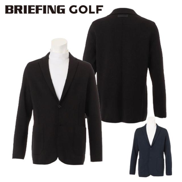 ブリーフィング ゴルフ ジャケット メンズ テーラードジャケット ニットジャケット 長袖 ストレッチ 撥水 ウォッシャブル ゴルフウェア ブランド 無地 ロゴ BRIEFING GOLF BRG253M92