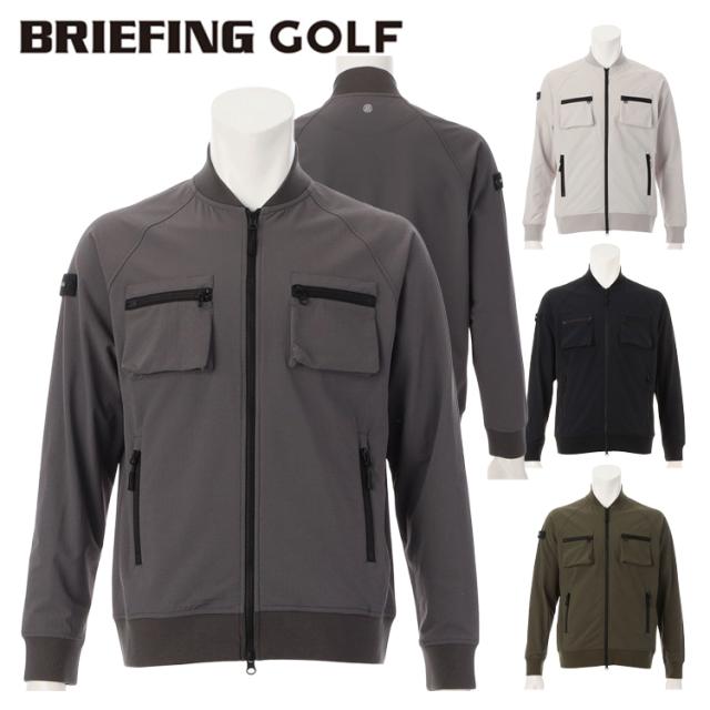ブリーフィング ゴルフ ブルゾン メンズ 長袖 フルジップ ストームフリース 保温 撥水 防風 透湿 裏起毛 2WAYストレッチ 秋冬 春先 ゴルフウェア ブランド 無地 ロゴ BRIEFING BRG253M58