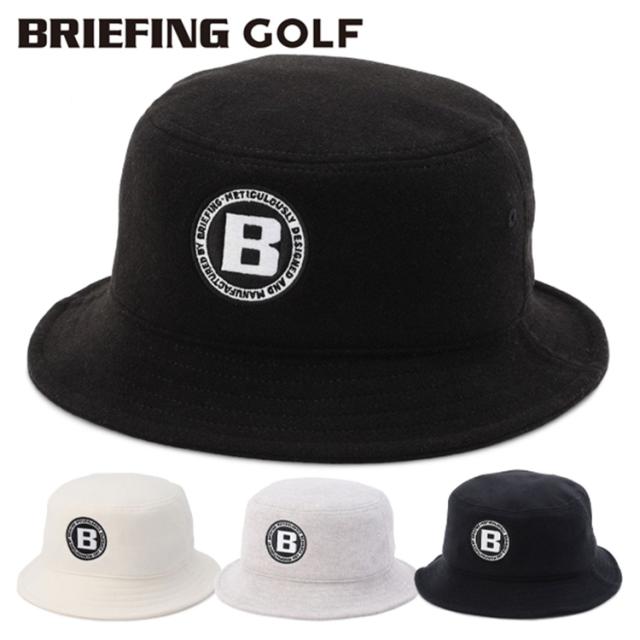 ブリーフィング ゴルフ バケットハット メンズ ハット 帽子 ウール バケツハット ゴルフキャップ ゴルフウェア 無地 シンプル ロゴ ブランド BRIEFING GOLF BRG253MB7