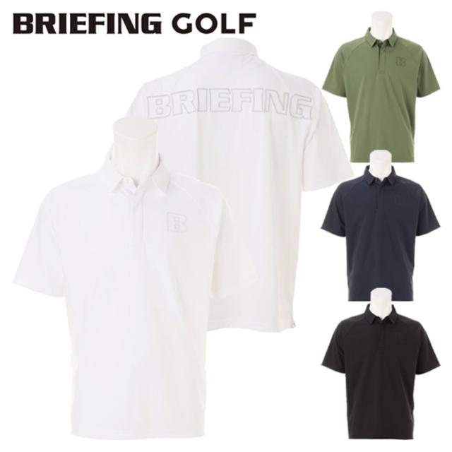 ブリーフィング ゴルフ ポロシャツ メンズ 半袖 シャツ バックロゴ ストレッチ ラグランスリーブ リラックスフィット ゴルフウェア ブランド 無地 ロゴ BRIEFING BRG251M18