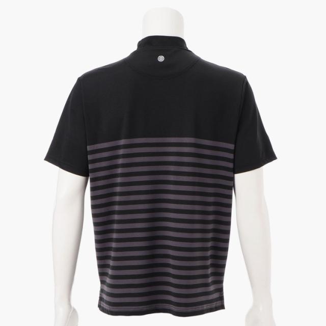 【美品】ブリーフィング　メンズ パネルストライプ　　モックネック　半袖シャツ パネルストライプショートスリーブモックネックシャツ | トミー