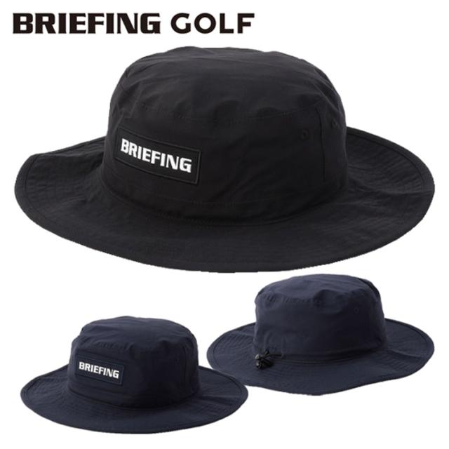 ブリーフィング ゴルフ ハット メンズ ワイドハット レインキャップ 雨天兼用 防水 透湿 帽子 サイズ調節 ドローコード ゴルフウェア 無地 シンプル ロゴ ブランド BRIEFING GOLF BRG251MA3