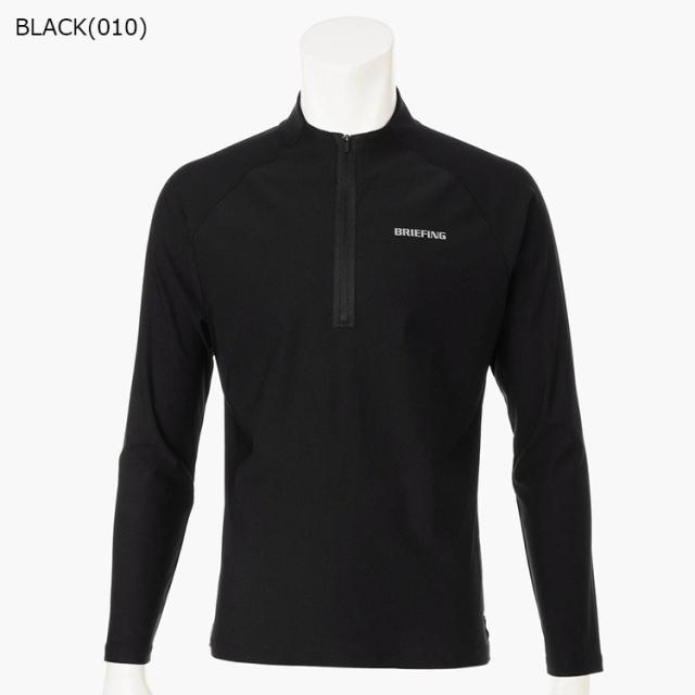 ブリーフィング　ハイネック　長袖シャツ　ブラック　XL ブリーフィング ゴルフ モックシャツ メンズ 長袖 シャツ ハイネック