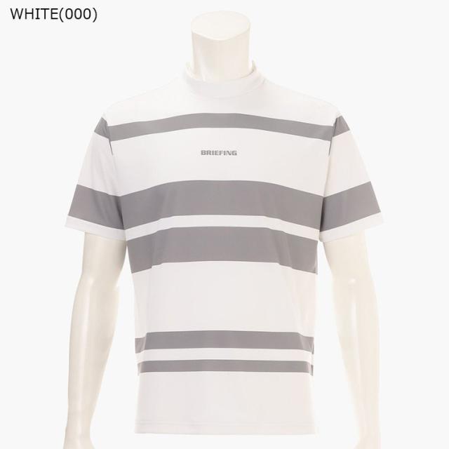 ブリーフィング ゴルフ モックシャツ メンズ 半袖 シャツ ハイネック モックネック バックロゴ ストレッチ 吸水速乾 UVカット パネルボーダー 軽量 春夏 秋 ゴルフウェア ブランド ロゴ BRIEFING GOLF BRG261M57_2