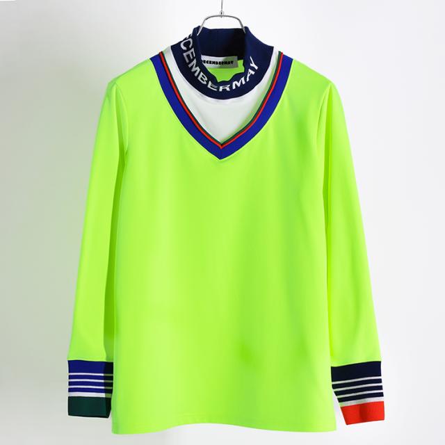 ディセンバーメイ ゴルフ モックシャツ メンズ レディース 長袖 ハイネック モックネック ストレッチ 吸汗速乾 UVカット 接触冷感 透け防止 軽量 無地 シンプル ビッグロゴ バイカラー ゴルフウェア ブランド ロゴ 4-505-1111 DECEMBERMAY 365日出荷対応】 ディセンバーメイ ゴルフ モックシャツ メンズ