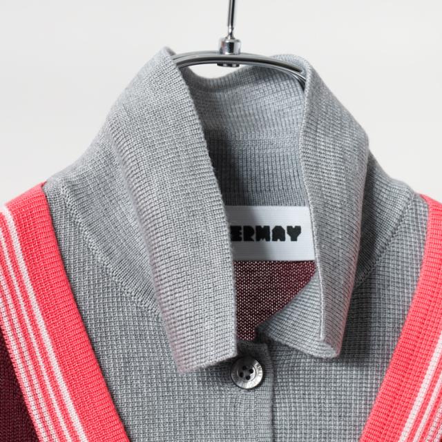 ディセンバーメイ ゴルフ ニットポロ レディース レイヤード 長袖