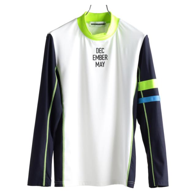 ディセンバーメイ ゴルフ モックシャツ メンズ 長袖 ハイネック モックネック シャツ 吸水速乾 ストレッチ 無地 バイカラー ゴルフウェア ブランド ロゴ DECEMBERMAY 1-412-0514