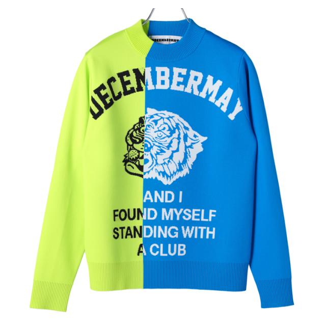 ディセンバーメイ ゴルフ ニット レディース 長袖 ハイネック モックネック セーター 保温 温かい 軽量 ストレッチ 2トーン ゴルフウェア ブランド ロゴ DECEMBERMAY 2-412-1027