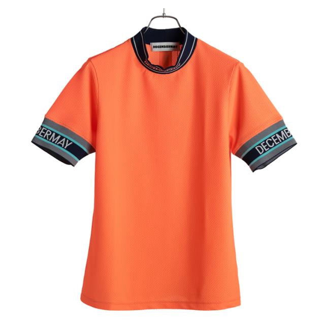 Decembermay 半袖シャツ DECEMBERMAY ベージュ/赤 ディセンバーメイ ゴルフ モックシャツ