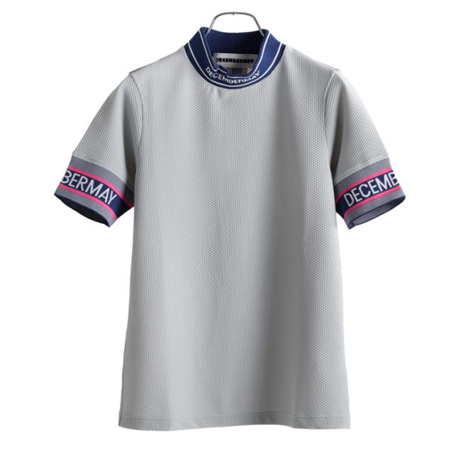 ディセンバーメイ ゴルフ モックシャツ レディース 半袖 バックライン ハイネック 吸水速乾 メッシュ シャツ 無地 ゴルフウェア ブランド DECEMBERMAY 2-305-0134