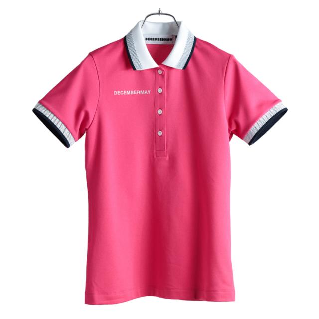 ディセンバーメイ ゴルフ ポロシャツ レディース 半袖 シャツ ストレッチ 吸汗速乾 UVカット 汗染み防止 無地 ゴルフウェア ブランド DECEMBERMAY 2-405-0150
