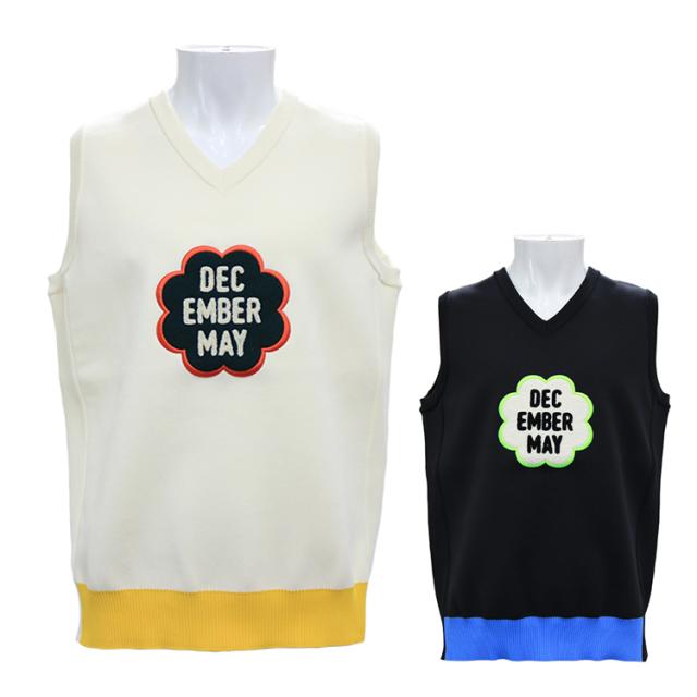 ディセンバーメイ ゴルフ ベスト メンズ Vネック ノースリーブ ニット ニットベスト 軽量 ゴルフウェア ブランド 春夏 秋 DECEMBERMAY 1-112-1016