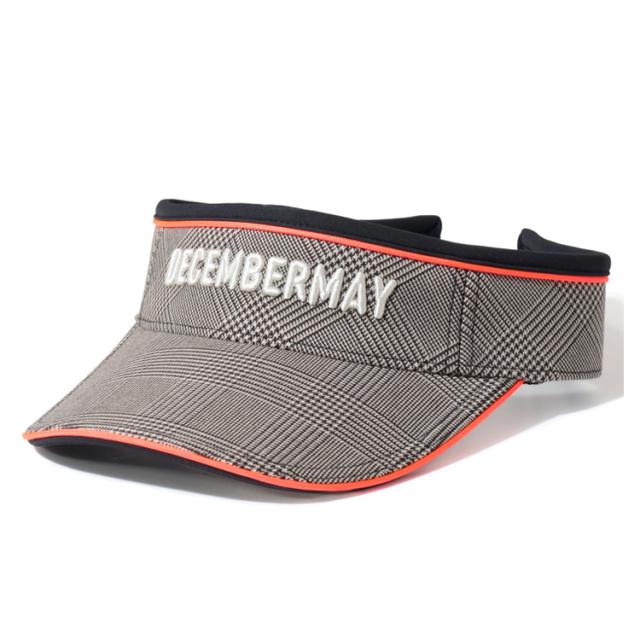 ディセンバーメイ ゴルフ サンバイザー メンズ レディース 帽子 フリーサイズ サイズ調整 グレンチェック 立体ロゴ 秋冬 ゴルフキャップ ゴルフウェア ブランド DECEMBERMAY 3-999-5125