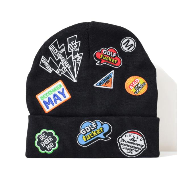 ディセンバーメイ ゴルフ ニット帽 メンズ ニットワッチ ビーニー ニット ニットビーニー ニットキャップ 帽子 ゴルフキャップ ゴルフウェア 総柄 刺繍 ロゴ ブランド DECEMBERMAY 3-999-5208