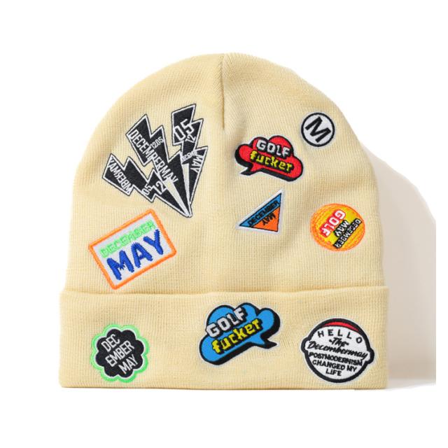 ディセンバーメイ ゴルフ ニット帽 メンズ ニットワッチ ビーニー ニット ニットビーニー ニットキャップ 帽子 ゴルフキャップ ゴルフウェア 総柄 刺繍 ロゴ ブランド DECEMBERMAY 3-999-5208