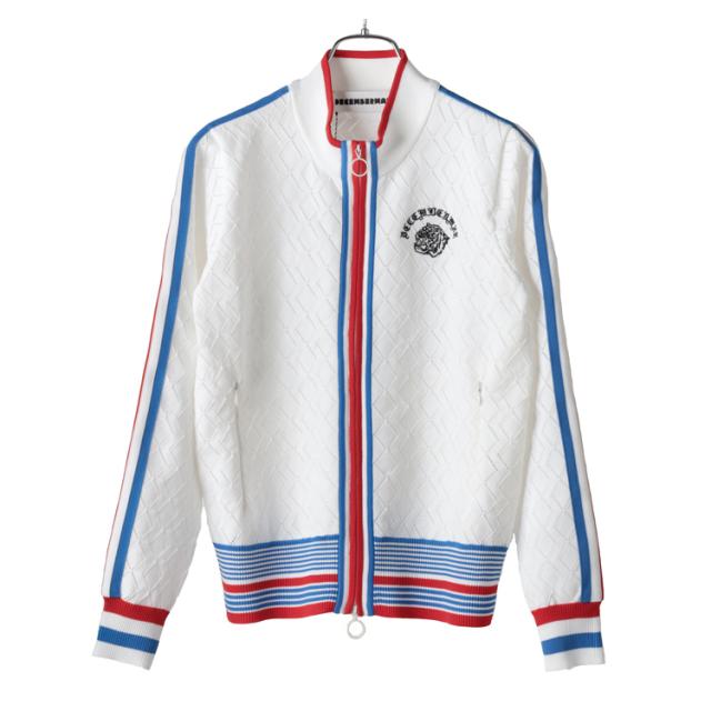 ディセンバーメイ ゴルフ ブルゾン レディース 長袖 ニットブルゾン トップス フルジップ ライン サイドライン 袖ライン 軽量 ダイア柄 ニット アウター ブランド DECEMBERMAY 2-505-1007