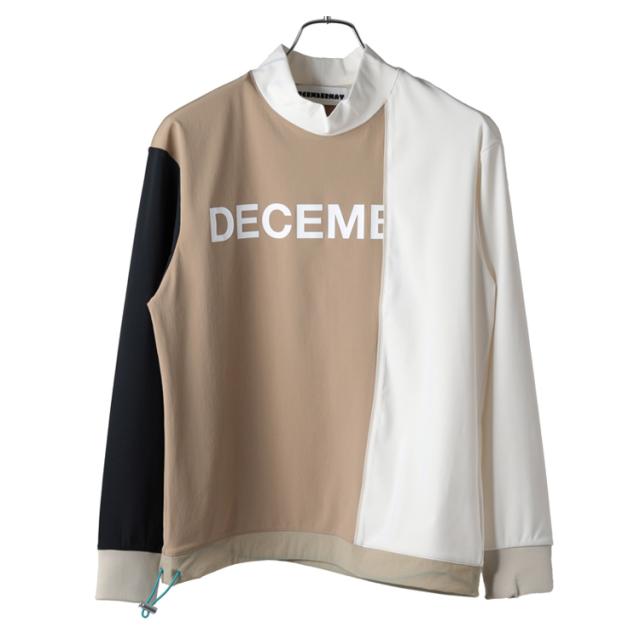 DECEMBERMAY ゴルフ 長袖 モックネックシャツ リブライン M